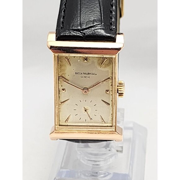 Vintage Patek Philippe 2404 Canape Art Deco Architectural 1950s 18K Rose Gold - Picture 2 of 16